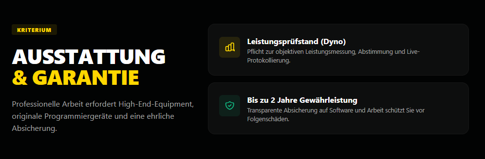 Technische Ausstattung und Ausrüstung